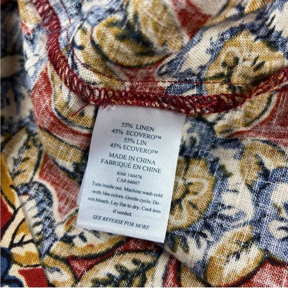 Faherty Women's Carmel Linen Dress in Red Desert Bloom Floral NWT Size XL - Picture 7 of 9
